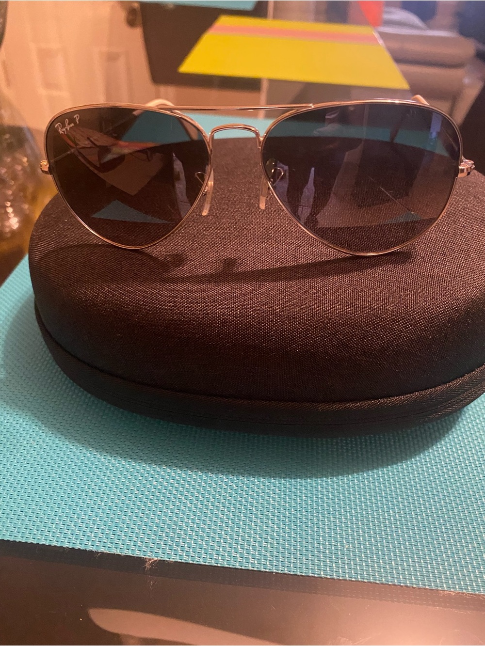 Ray-Ban Aviator Sunglasses Silver Frame with Black Lenses